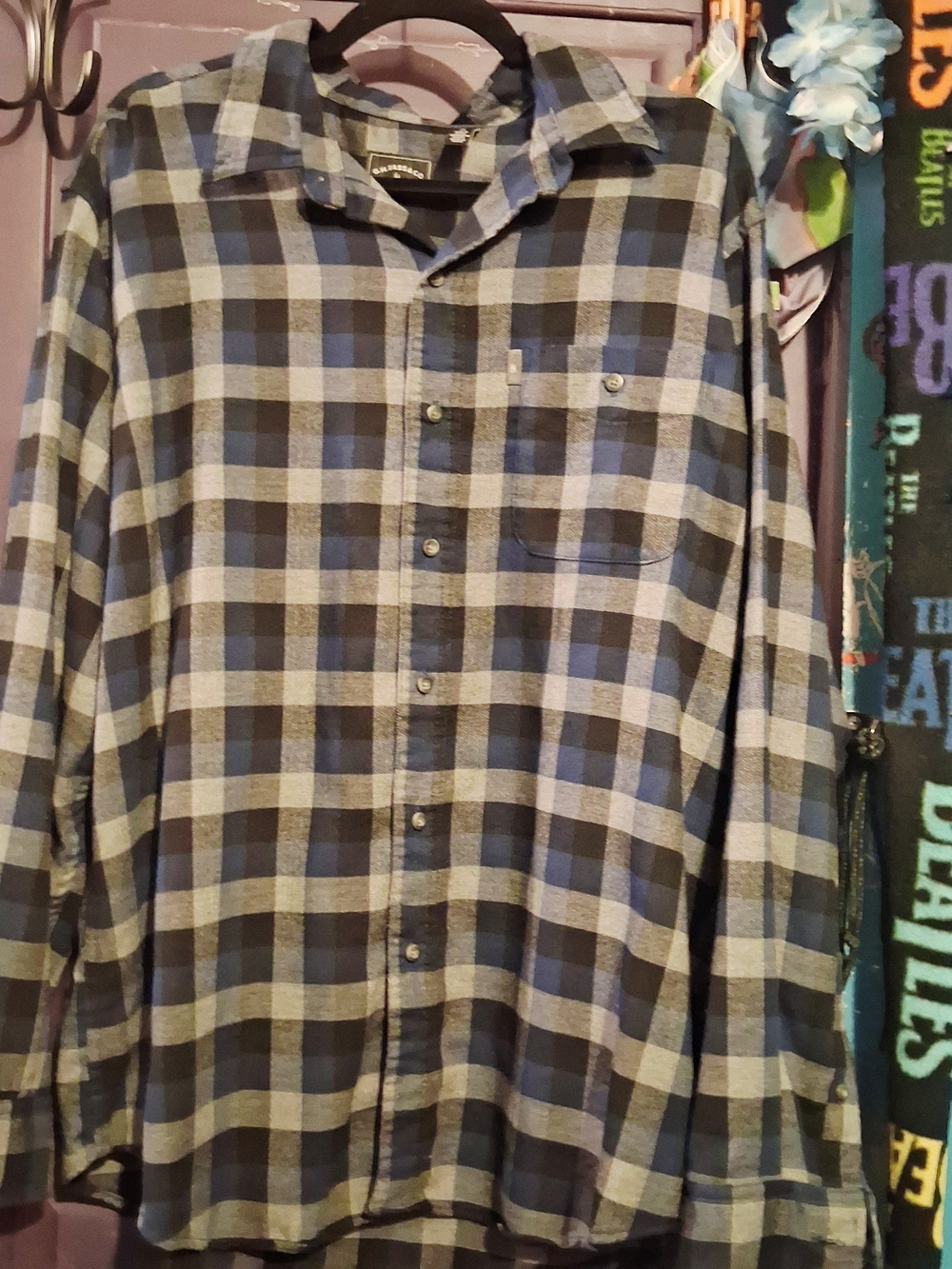 G.H. Bass & Co. Blue and Gray Plaid Button-Up Shirt